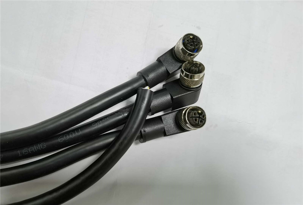 M12 4+1 PE L coded angle 90 dip cable