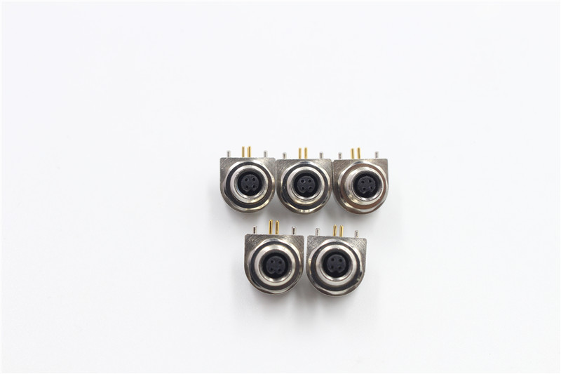 M5 female 4pin connector 90 degree DIP connector waterproof IP67