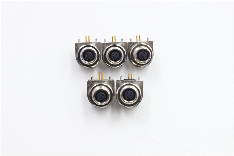 M5 female 4pin connector 90 degree DIP connector waterproof IP67