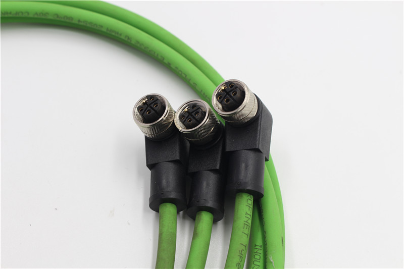 M12-connectors L coding 4+1PE cable