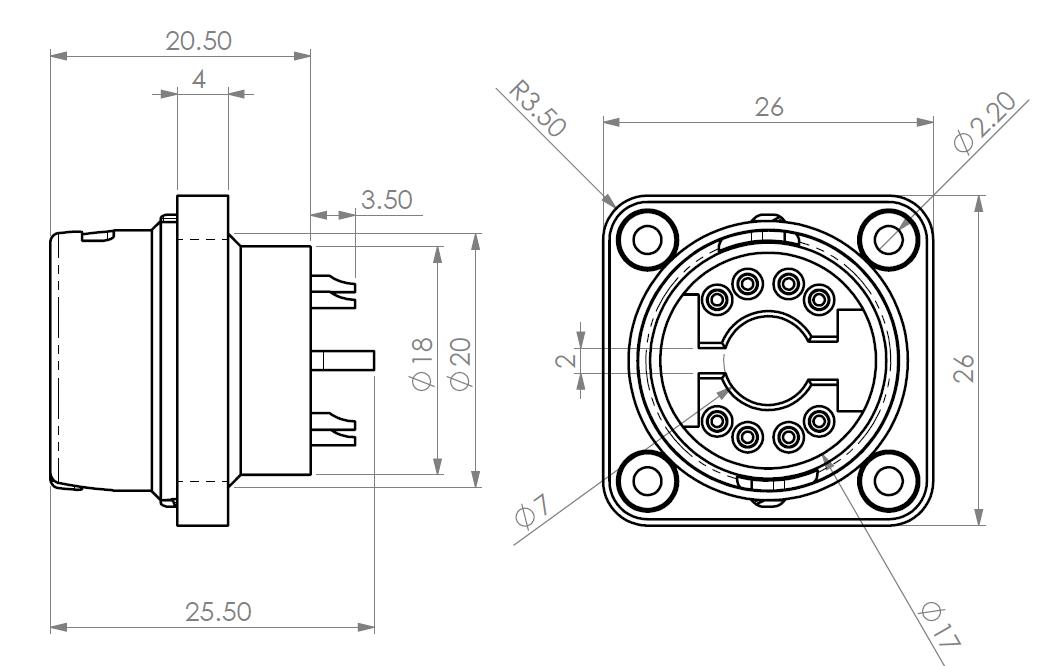 EW600298B CIRCULAR CONNECTOR BIONET MACHINE SIDE SOCKET